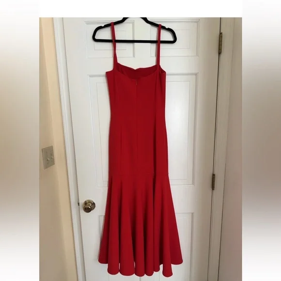 Carolina Herrera Spaghetti Strap A Line Dress Chili Red -New Homecoming dress! - Picture 6 of 6
